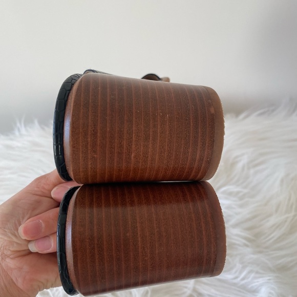 NEW Susina black cross trap square toe block heel sandal size 8.5 - Picture 2 of 6